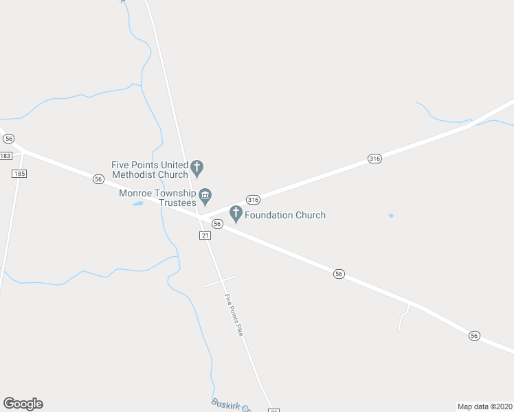 map of restaurants, bars, coffee shops, grocery stores, and more near 12307 Ohio 316 in Williamsport