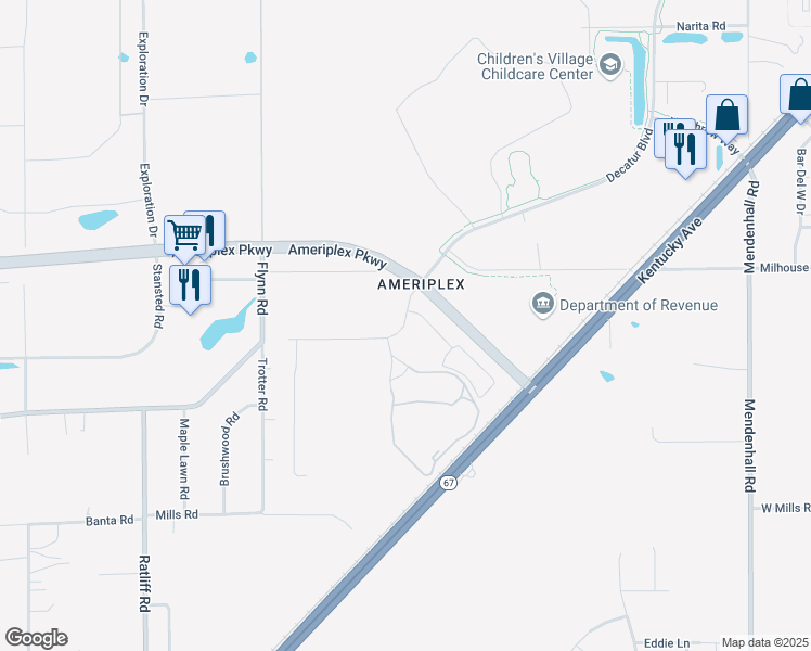 map of restaurants, bars, coffee shops, grocery stores, and more near 6200 Trotter Road in Indianapolis