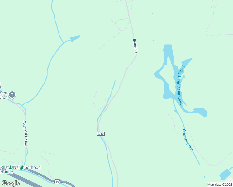 map of restaurants, bars, coffee shops, grocery stores, and more near Bethel Road in Morgantown