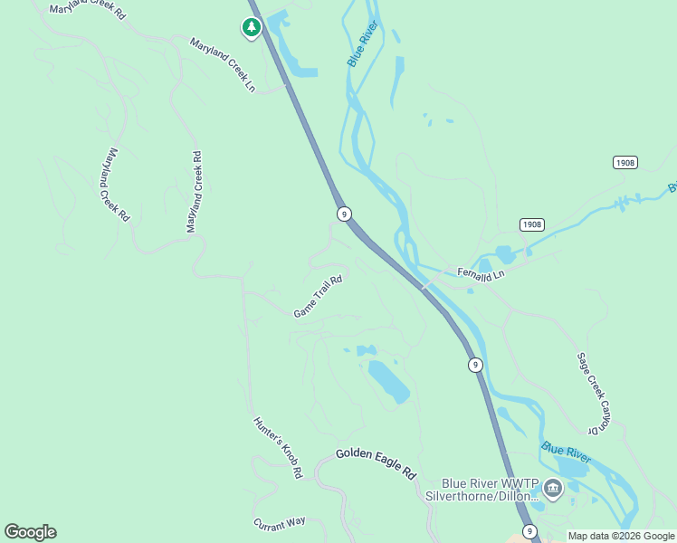 map of restaurants, bars, coffee shops, grocery stores, and more near 175 Game Trail Road in Silverthorne