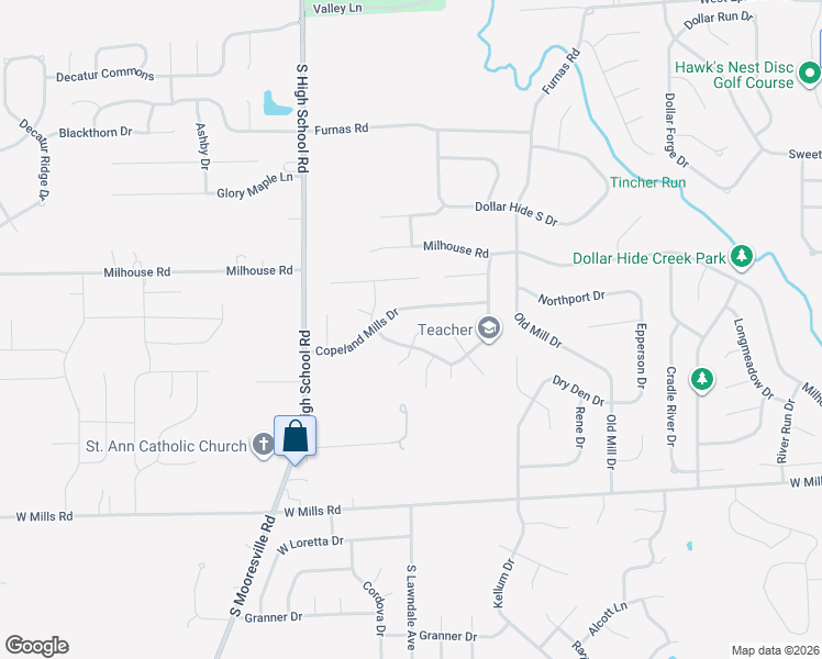 map of restaurants, bars, coffee shops, grocery stores, and more near 6116 Trillium Woods Court in Indianapolis