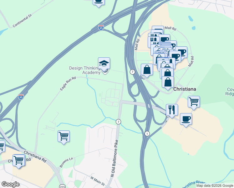 map of restaurants, bars, coffee shops, grocery stores, and more near 1150 Helen Drive in Newark