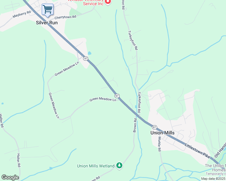 map of restaurants, bars, coffee shops, grocery stores, and more near 3719 Littlestown Pike in Westminster