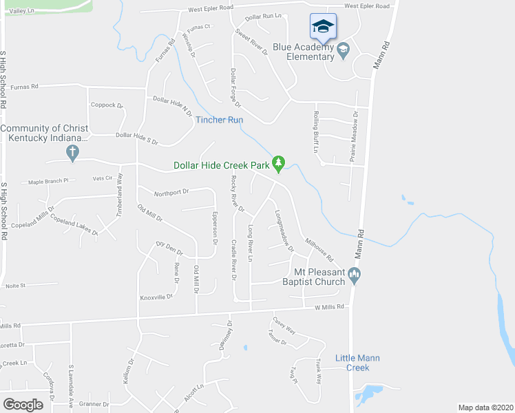 map of restaurants, bars, coffee shops, grocery stores, and more near 6116 Long River Lane in Indianapolis