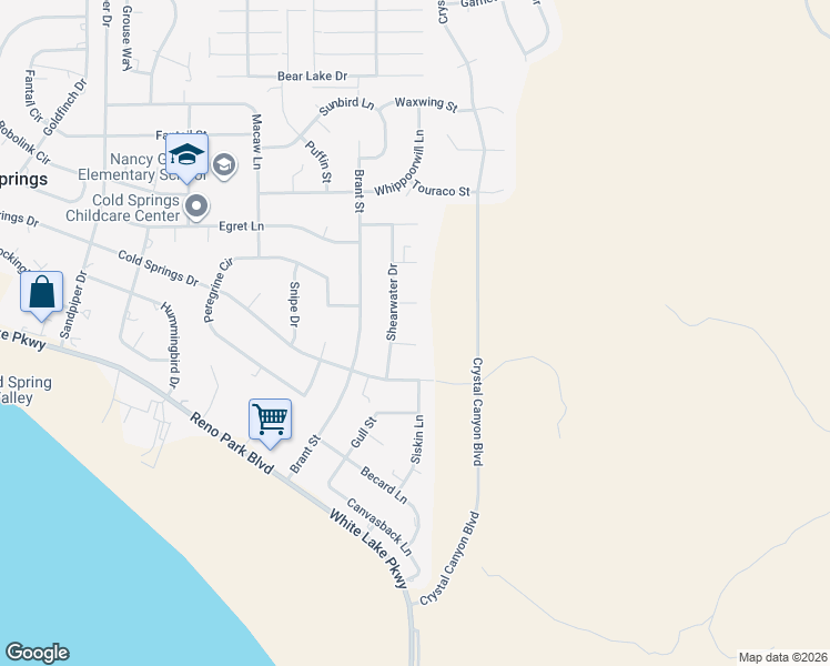 map of restaurants, bars, coffee shops, grocery stores, and more near 3810 Dyal Court in Reno