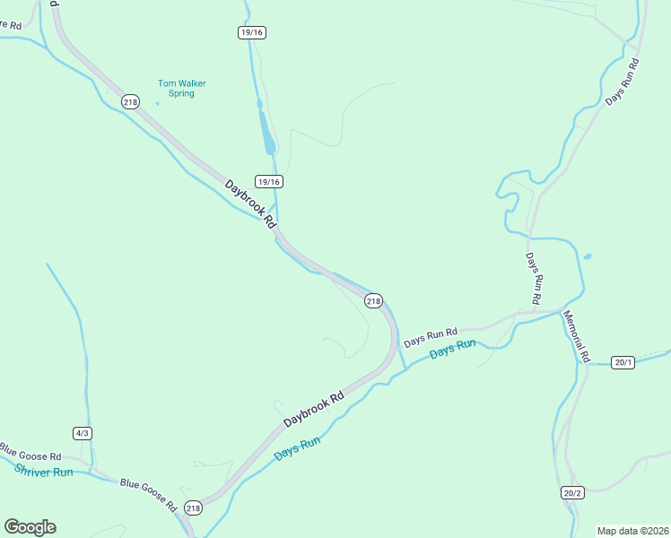 map of restaurants, bars, coffee shops, grocery stores, and more near Daybrook Run Rd in Blacksville