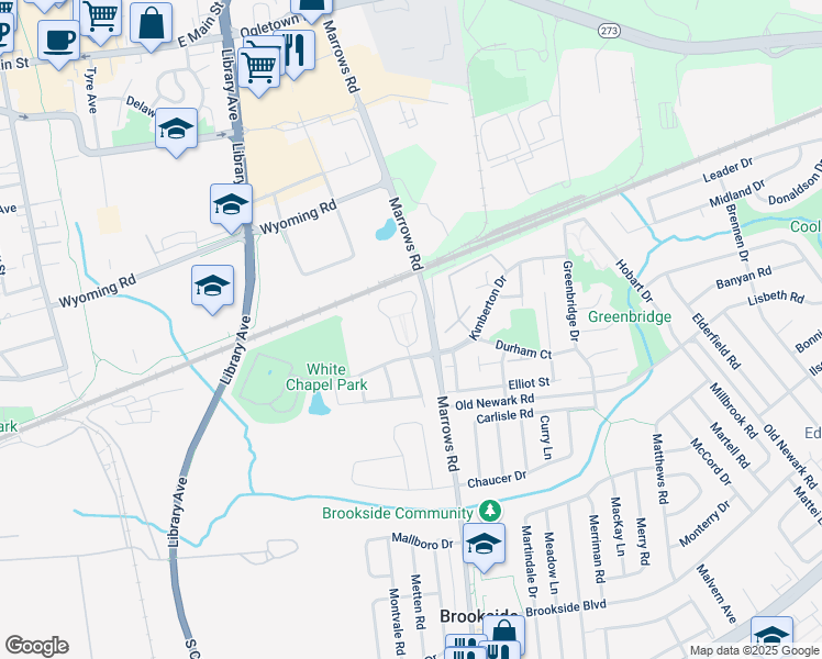 map of restaurants, bars, coffee shops, grocery stores, and more near 37 East Village Road in Newark