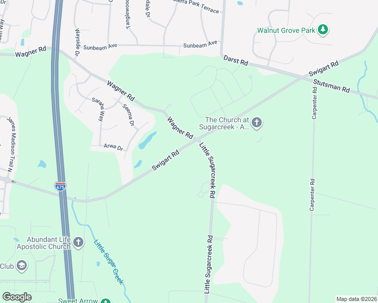 map of restaurants, bars, coffee shops, grocery stores, and more near 4047 Wagner Road in Greene County