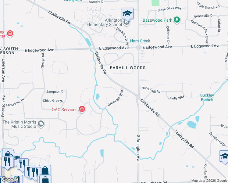 map of restaurants, bars, coffee shops, grocery stores, and more near 5765 Beisinger Place in Indianapolis
