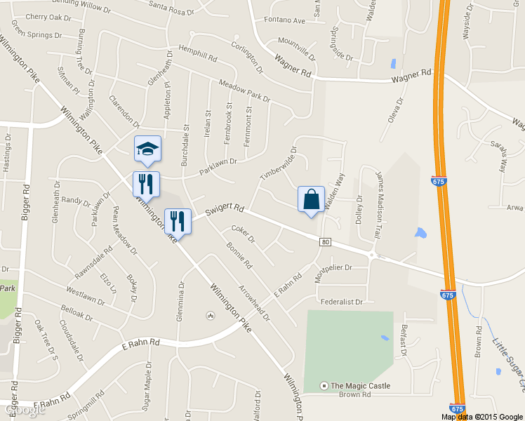 map of restaurants, bars, coffee shops, grocery stores, and more near 3001 Swigart Rd in Dayton