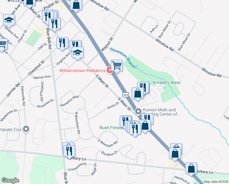 map of restaurants, bars, coffee shops, grocery stores, and more near 970 South Main Street in Monroe