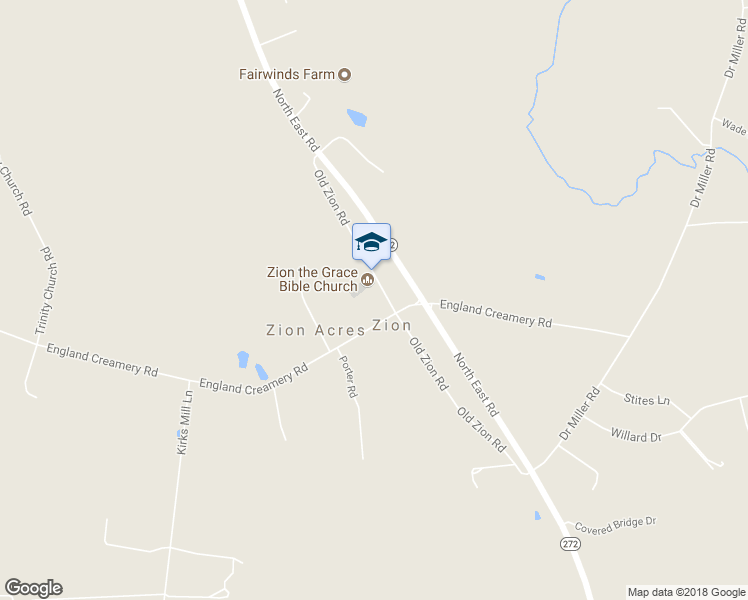 map of restaurants, bars, coffee shops, grocery stores, and more near 215 Old Zion Road in North East