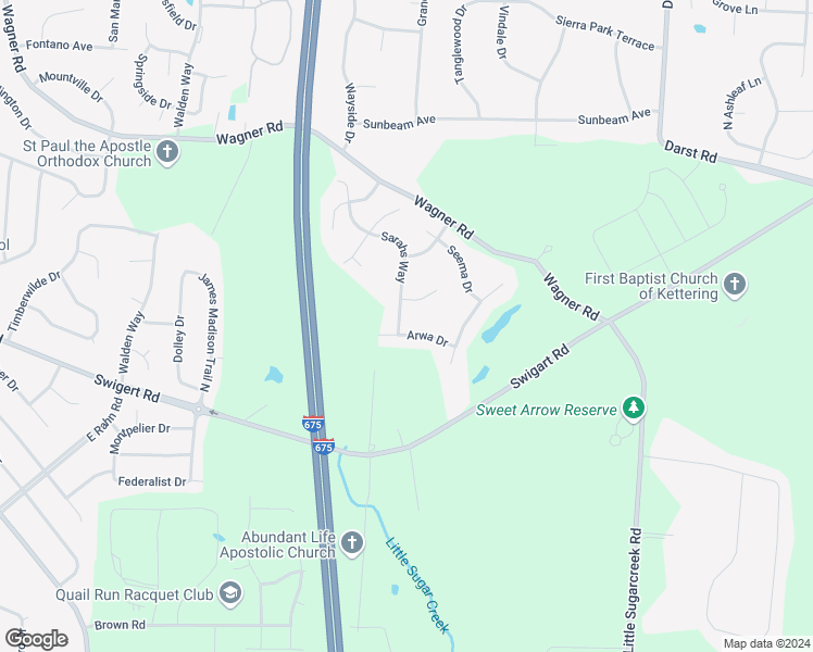 map of restaurants, bars, coffee shops, grocery stores, and more near 4256 Arwa Drive in Dayton