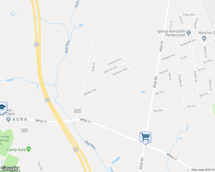 map of restaurants, bars, coffee shops, grocery stores, and more near 122 Stanger Avenue in Glassboro