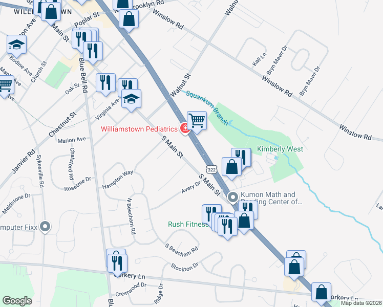 map of restaurants, bars, coffee shops, grocery stores, and more near 970 South Main Street in Monroe