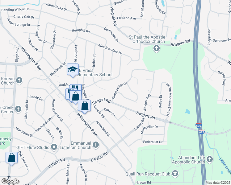 map of restaurants, bars, coffee shops, grocery stores, and more near 4380 Buckeye Lane in Beavercreek