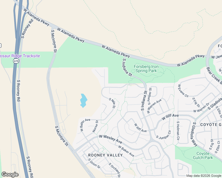 map of restaurants, bars, coffee shops, grocery stores, and more near 15388 West Evans Avenue in Lakewood