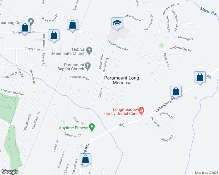 map of restaurants, bars, coffee shops, grocery stores, and more near 19406 Sapphire Drive in Hagerstown