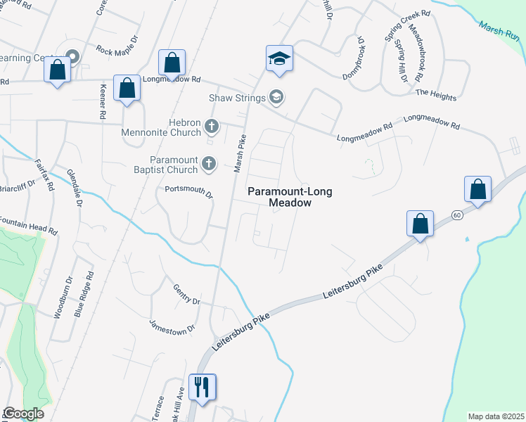 map of restaurants, bars, coffee shops, grocery stores, and more near 19402 Sapphire Drive in Hagerstown