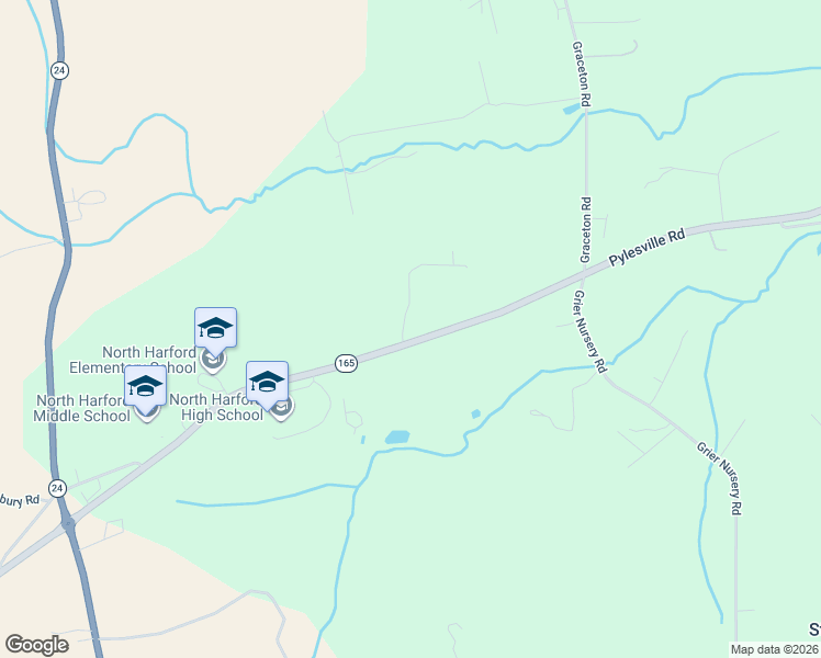 map of restaurants, bars, coffee shops, grocery stores, and more near 404 Pylesville Road in Pylesville