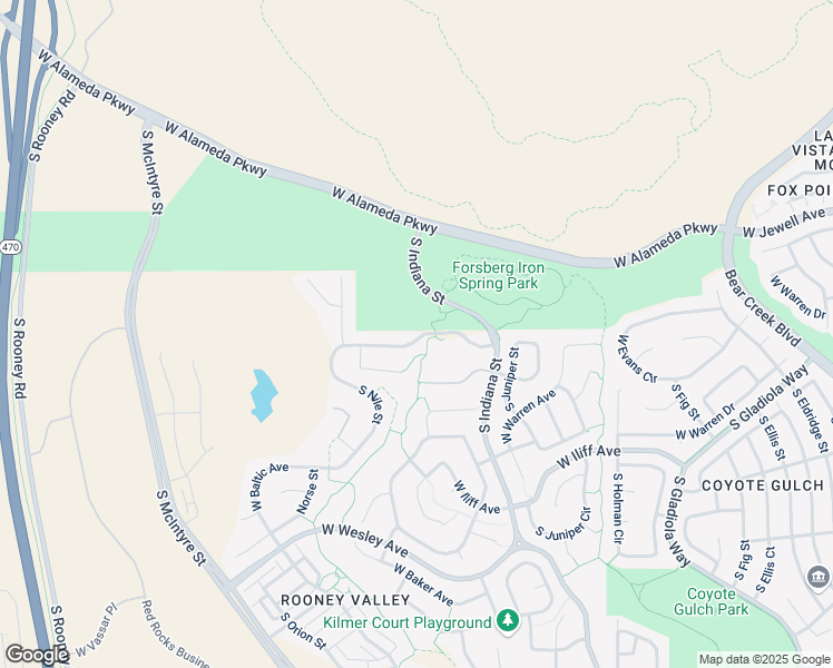map of restaurants, bars, coffee shops, grocery stores, and more near 15301 West Evans Avenue in Lakewood