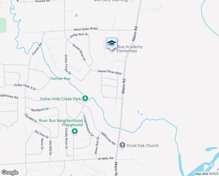map of restaurants, bars, coffee shops, grocery stores, and more near 5123 Sandy Forge Drive in Indianapolis