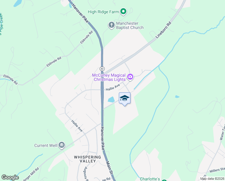 map of restaurants, bars, coffee shops, grocery stores, and more near 2923 Hallie Avenue in Manchester
