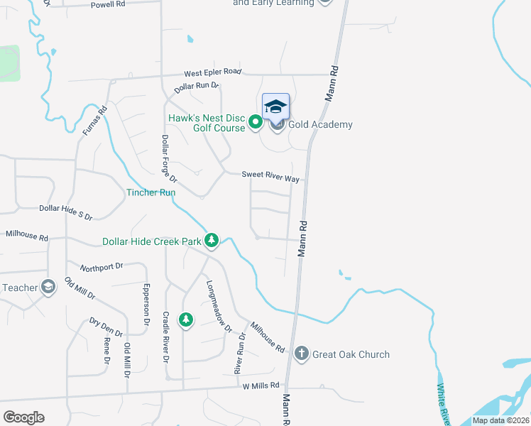 map of restaurants, bars, coffee shops, grocery stores, and more near 5133 Sandy Forge Drive in Indianapolis