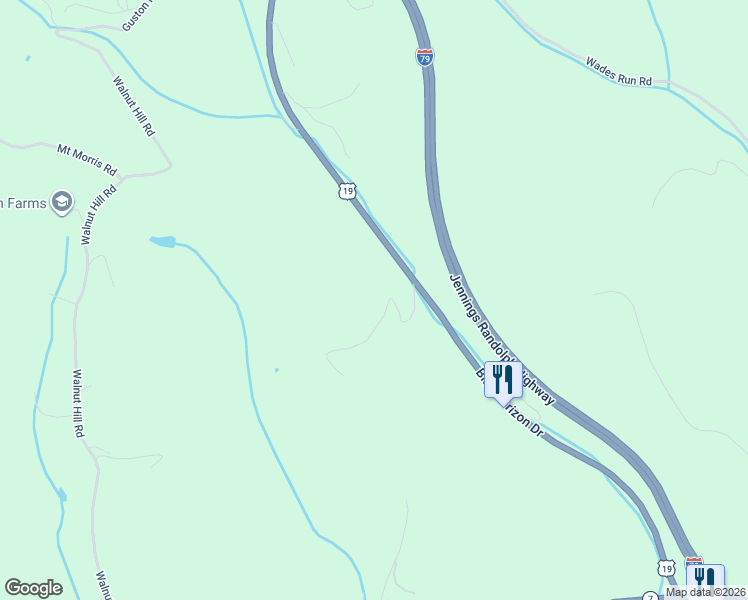 map of restaurants, bars, coffee shops, grocery stores, and more near 1107 Blue Horizon Drive in Morgantown
