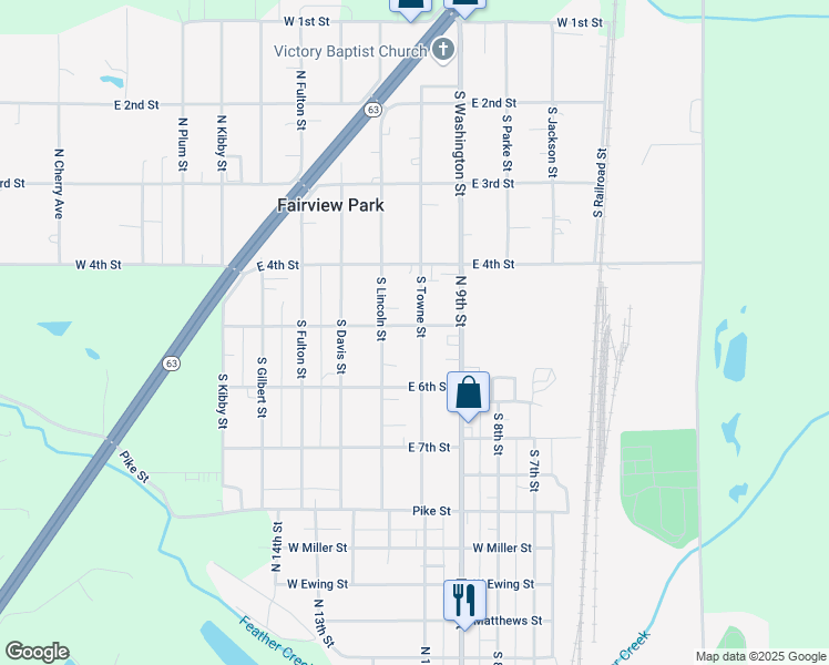 map of restaurants, bars, coffee shops, grocery stores, and more near 500-598 South Towne Street in Clinton