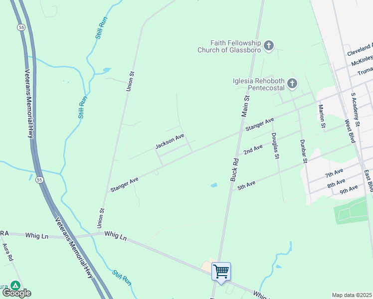 map of restaurants, bars, coffee shops, grocery stores, and more near 551 Swanson Avenue in Glassboro