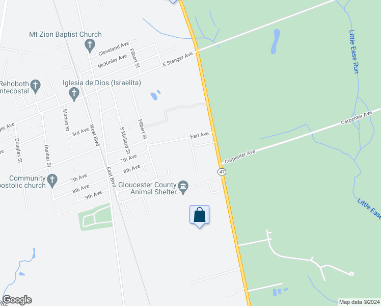 map of restaurants, bars, coffee shops, grocery stores, and more near 1318 Willow Street in Glassboro