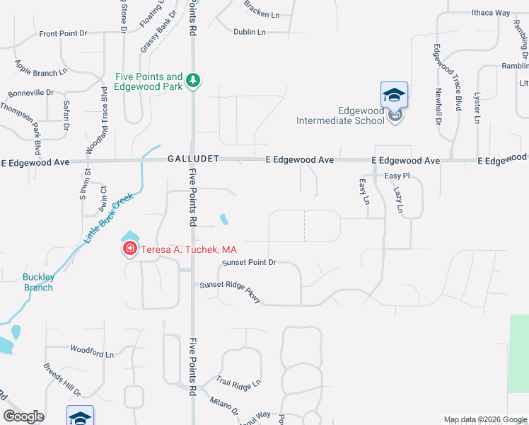 map of restaurants, bars, coffee shops, grocery stores, and more near 7155 East Edgewood Avenue in Indianapolis