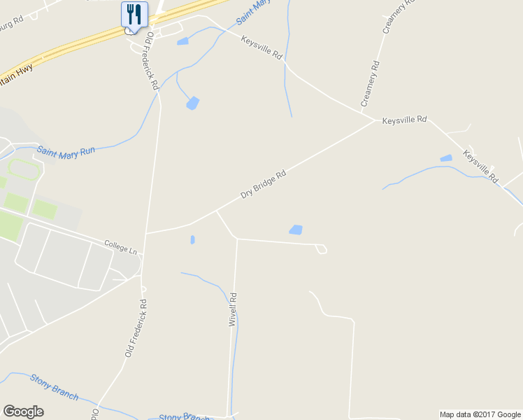 map of restaurants, bars, coffee shops, grocery stores, and more near 9739 Dry Bridge Road in Emmitsburg