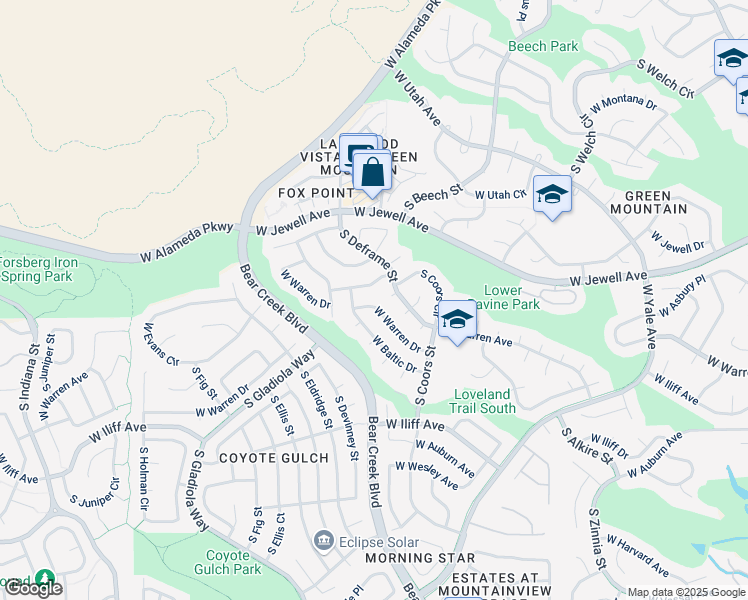 map of restaurants, bars, coffee shops, grocery stores, and more near 13808 West Pacific Avenue in Lakewood