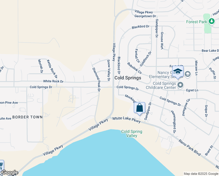 map of restaurants, bars, coffee shops, grocery stores, and more near 3838 Snow Valley Drive in Reno