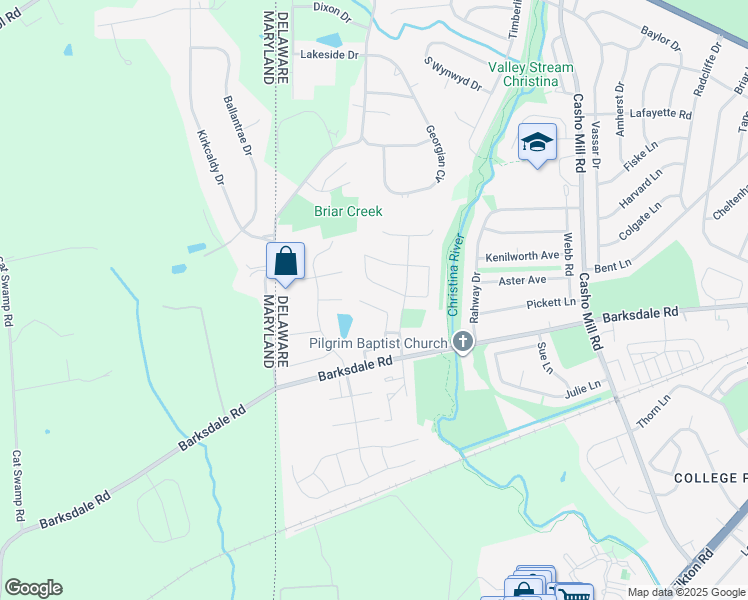 map of restaurants, bars, coffee shops, grocery stores, and more near 11 South Fawn Drive in Newark