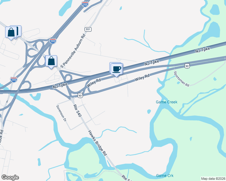 map of restaurants, bars, coffee shops, grocery stores, and more near 379 U.S. 40 in Carneys Point Township