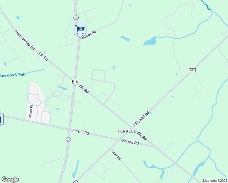 map of restaurants, bars, coffee shops, grocery stores, and more near 309 Meadowbrook Dr in Elk