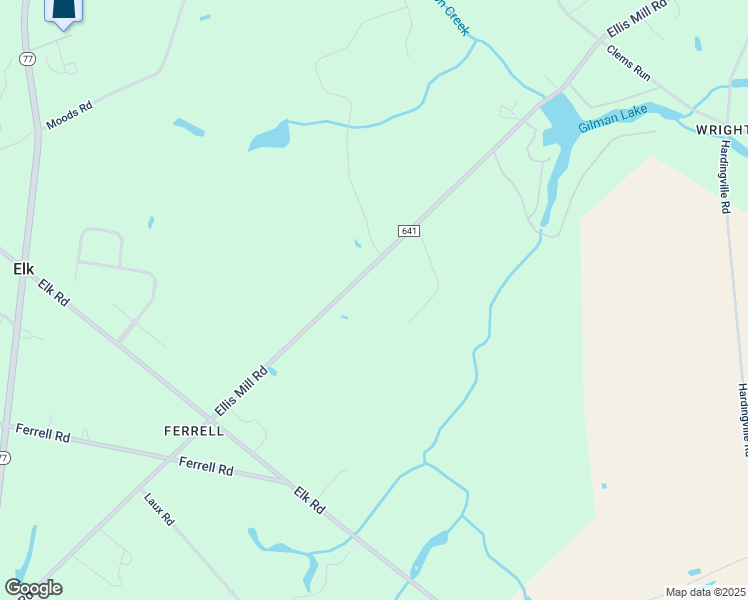 map of restaurants, bars, coffee shops, grocery stores, and more near 1461 Ferrell Road in Elk