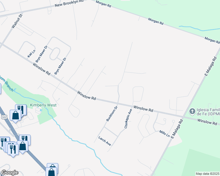 map of restaurants, bars, coffee shops, grocery stores, and more near 1412 Johanna Court in Monroe