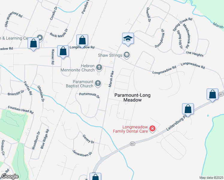 map of restaurants, bars, coffee shops, grocery stores, and more near 13336 Marquise Drive in Hagerstown