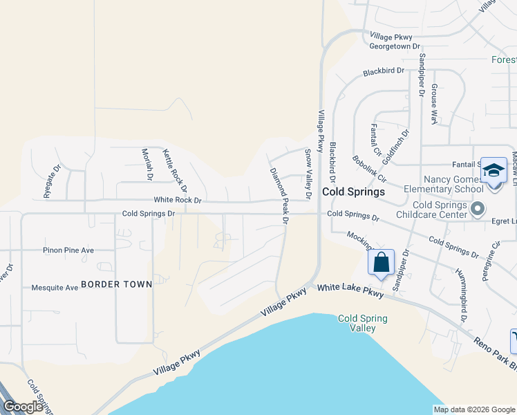 map of restaurants, bars, coffee shops, grocery stores, and more near 20912 White Rock Drive in Reno