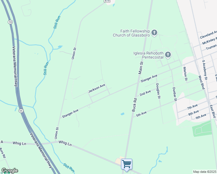 map of restaurants, bars, coffee shops, grocery stores, and more near 551 Swanson Avenue in Glassboro
