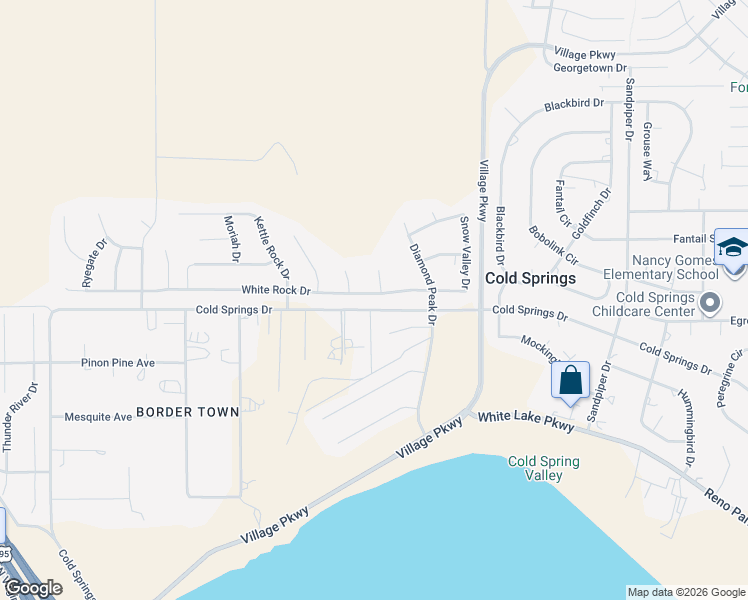 map of restaurants, bars, coffee shops, grocery stores, and more near 20918 White Rock Drive in Reno