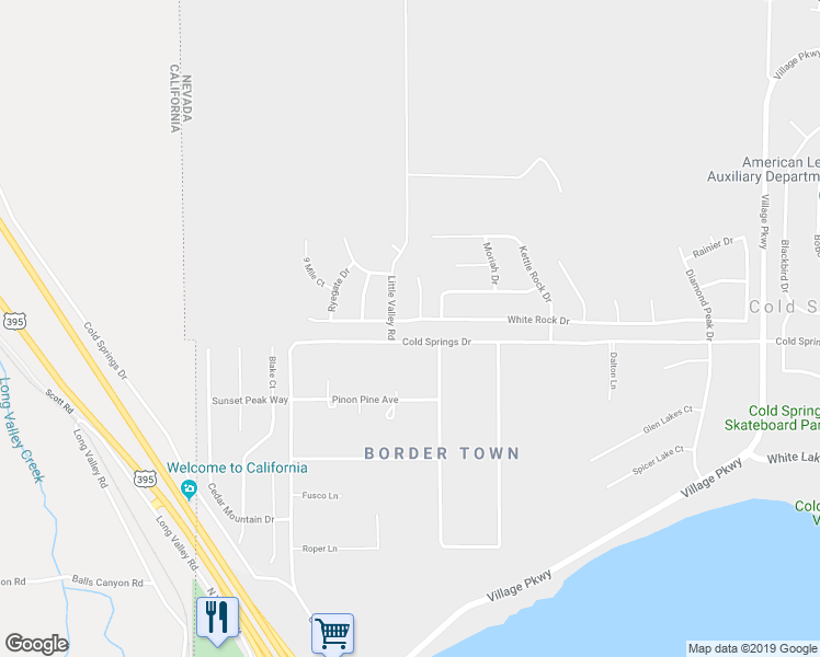 map of restaurants, bars, coffee shops, grocery stores, and more near 20974 White Rock Drive in Reno