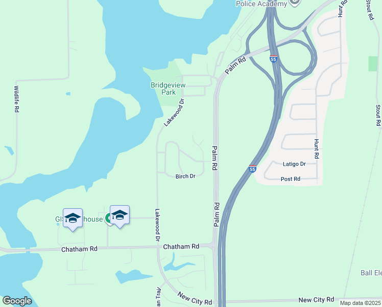 map of restaurants, bars, coffee shops, grocery stores, and more near 5 Oakwood Drive in Chatham