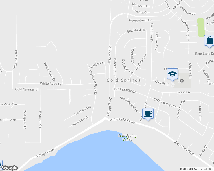 map of restaurants, bars, coffee shops, grocery stores, and more near 3838 Snow Valley Dr in Reno