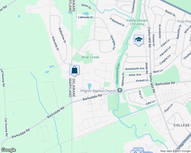 map of restaurants, bars, coffee shops, grocery stores, and more near 11 S Fawn Dr in Newark