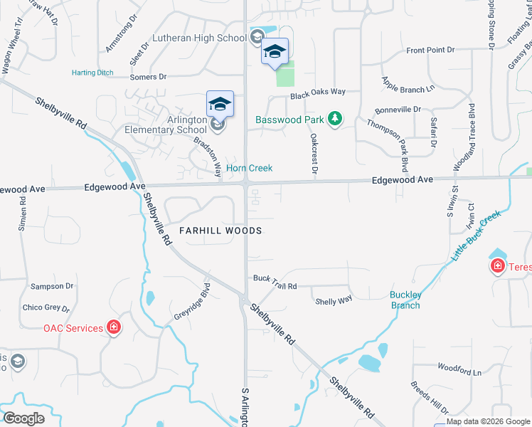 map of restaurants, bars, coffee shops, grocery stores, and more near 6109 South Arlington Avenue in Indianapolis